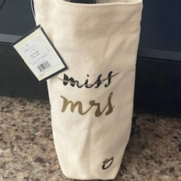 Kate Spade New York wine tote gift bag - miss to mrs.